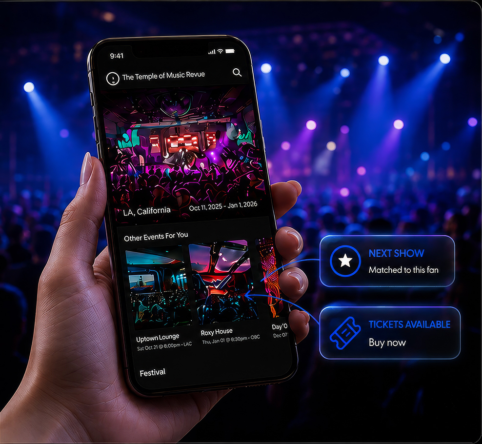 Phone showing personalized next-show recommendations