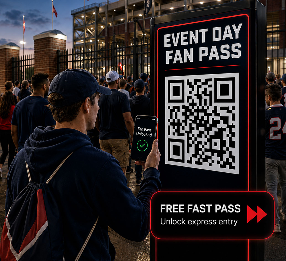 Fan unlocking an event-day pass at the gate